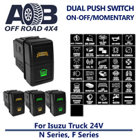 Isuzu IT500 24V DUAL Push Switch fits TRUCK F & N Series LED Amber Green ON-OFF MOMENTARY