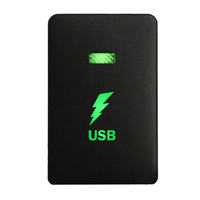 Push Switch 2B46B USB On-Off fits Mitsubishi Mirage LA, Outlander ZK, Pajero Sport QE, Triton MQ MR with LED in Blue