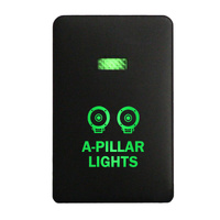 Push Switch 2B76B A-PILLAR LIGHTS On-Off fits Mitsubishi Mirage LA, Outlander ZK, Pajero Sport QE, Triton MQ MR with LED in Blue