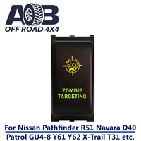 Push Switch ZOMBIE TARGETING N102GO Large ON OFF Nissan Pathfinder R51 Navara D40 Patrol GU4-8 Y61 Y62 X-Trail T31 LED Amber Green