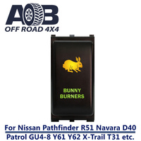 Push Switch BUNNY BURNERS N127GO Large ON OFF Nissan Pathfinder R51 Navara D40 Patrol GU4-8 Y61 Y62 X-Trail T31 LED Amber Green