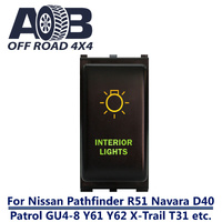 Push Switch INTERIOR LIGHTS N136GO Large ON OFF Nissan Pathfinder R51 Navara D40 Patrol GU4-8 Y61 Y62 X-Trail T31 LED Amber Green