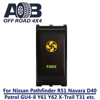 Push Switch FANS N173GO Large ON OFF Nissan Pathfinder R51 Navara D40 Patrol GU4-8 Y61 Y62 X-Trail T31 LED Amber Green