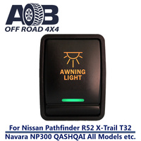 Push Switch AWNING LIGHT N2B42GO On-Off fits Nissan Pathfinder R52 Navara NP300 X-Trail T32 QASHQAI All Models LED Amber Green