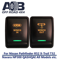 Push Switch WINCH IN WINCH OUT MOMENTARY fits Nissan Pathfinder R52 Navara NP300 X-Trail T32 QASHQAI LED Amber Green