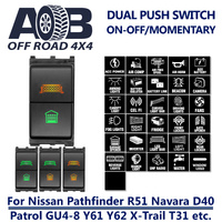 Nissan DUAL Push Switch LED Amber Green ON-OFF MOMENTARY