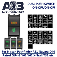 Nissan DUAL Push Switch LED Amber Green ON-OFF