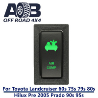 Push Switch AIR COMP T201G fits LandCruiser 80s & 79s , Hilux, Prado 90s & 95s with dual LED in green