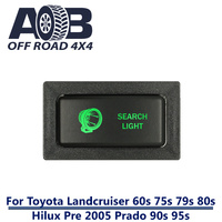 Push Switch SEARCH LIGHT T210SG fits LandCruiser 80s & 79s , Hilux, Prado 90s & 95s Horizontal with dual LED in green