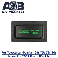 Push Switch REVERSE LIGHTS T226SG fits LandCruiser 80s & 79s , Hilux, Prado 90s & 95s Horizontal with dual LED in green