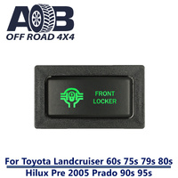 Push Switch FRONT LOCKER T230SG fits LandCruiser 80s & 79s , Hilux, Prado 90s & 95s Horizontal with dual LED in green