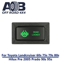Push Switch REAR LOCKER T231SG fits LandCruiser 80s & 79s , Hilux, Prado 90s & 95s Horizontal with dual LED in green