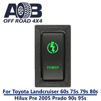 Push Switch POWER T261G fits LandCruiser 80s & 79s , Hilux, Prado 90s & 95s with dual LED in green