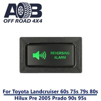 Push Switch REVERSE BEEPER T2C45SG fits LandCruiser 80s & 79s , Hilux, Prado 90s & 95s Horizontal with dual LED in green