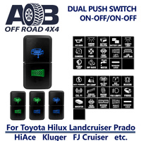 Toyota 800 DUAL Push Switch fits Toyota Hilux, Kluger, FJ Cruiser, Prado 120, HiAce, Landcruiser etc. LED Blue Green ON-OFF